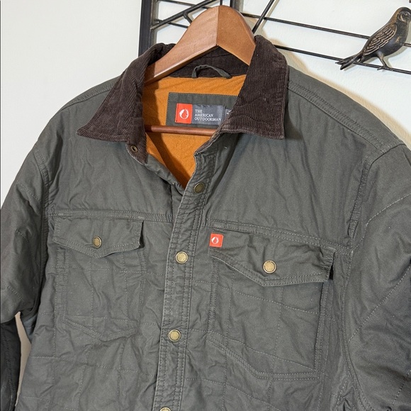 The American Outdoorsman Quilted Field Jacket Men’s XL Gray Brown Fall Layering - Picture 3 of 12